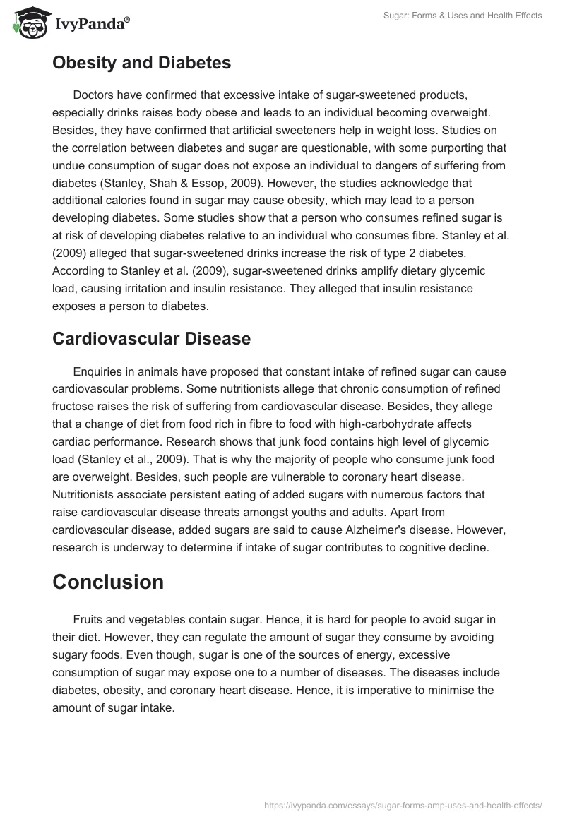 Sugar: Forms & Uses and Health Effects. Page 3