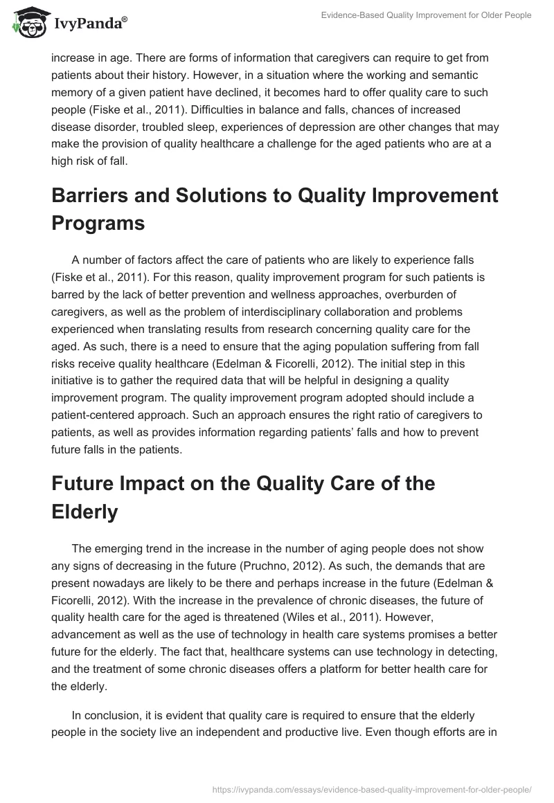 Evidence-Based Quality Improvement for Older People. Page 3