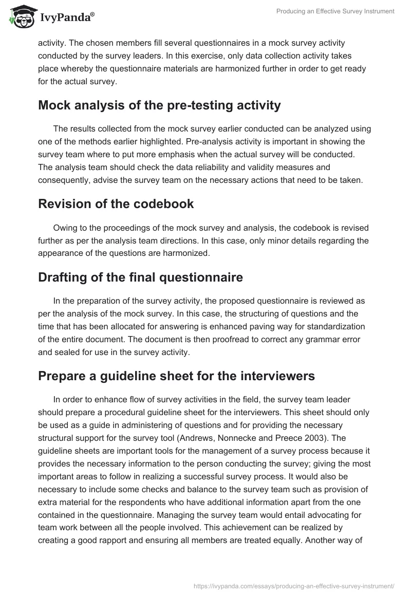 Producing an Effective Survey Instrument. Page 5