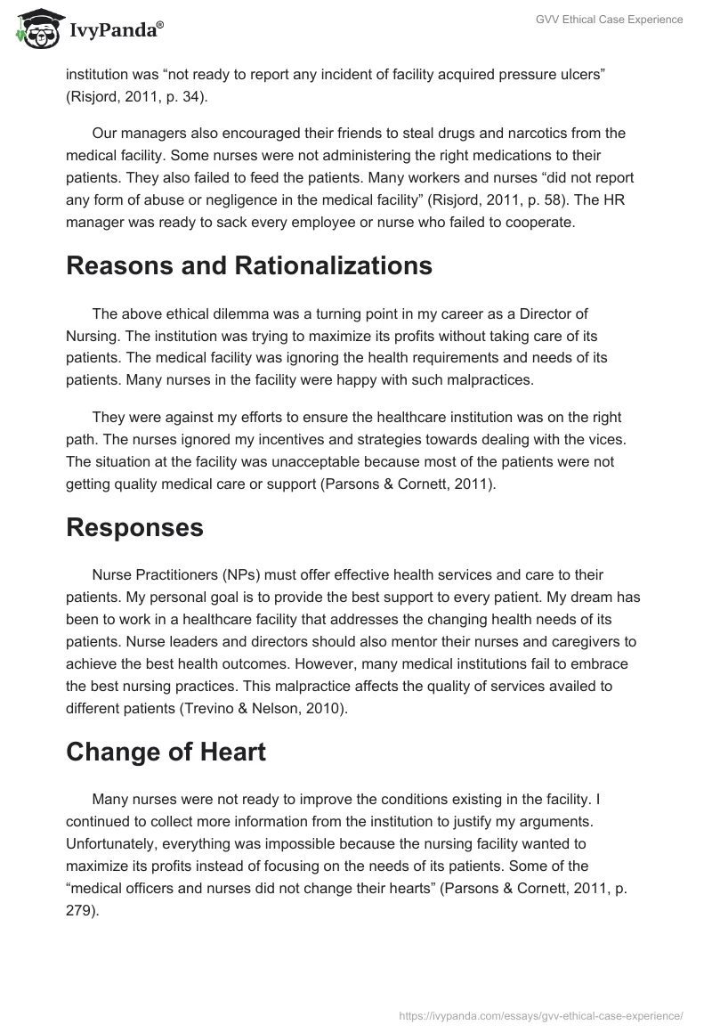 GVV Ethical Case Experience. Page 2