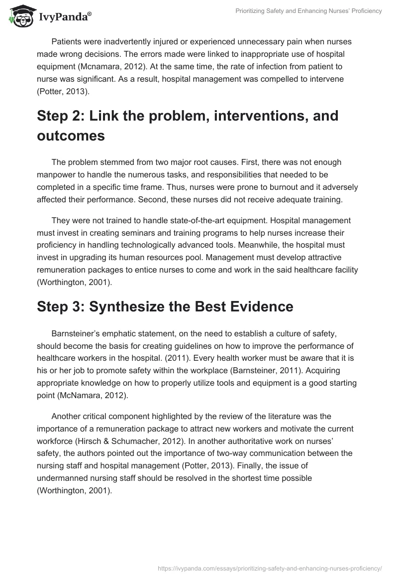 Prioritizing Safety and Enhancing Nurses’ Proficiency. Page 2