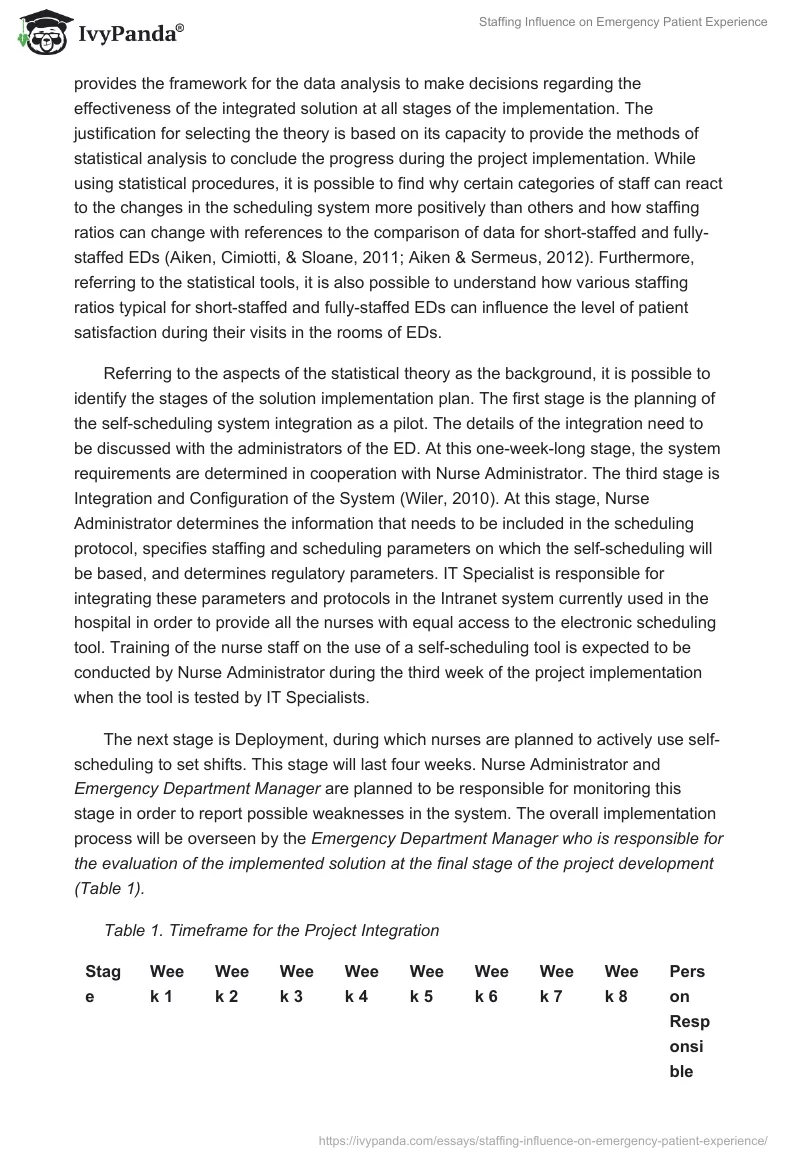Staffing Influence on Emergency Patient Experience. Page 4