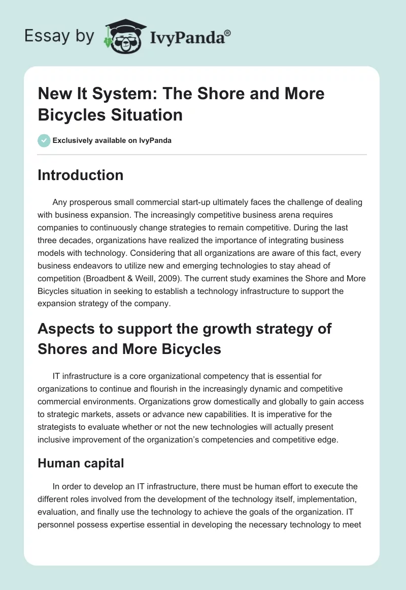 New It System: The Shore and More Bicycles Situation. Page 1