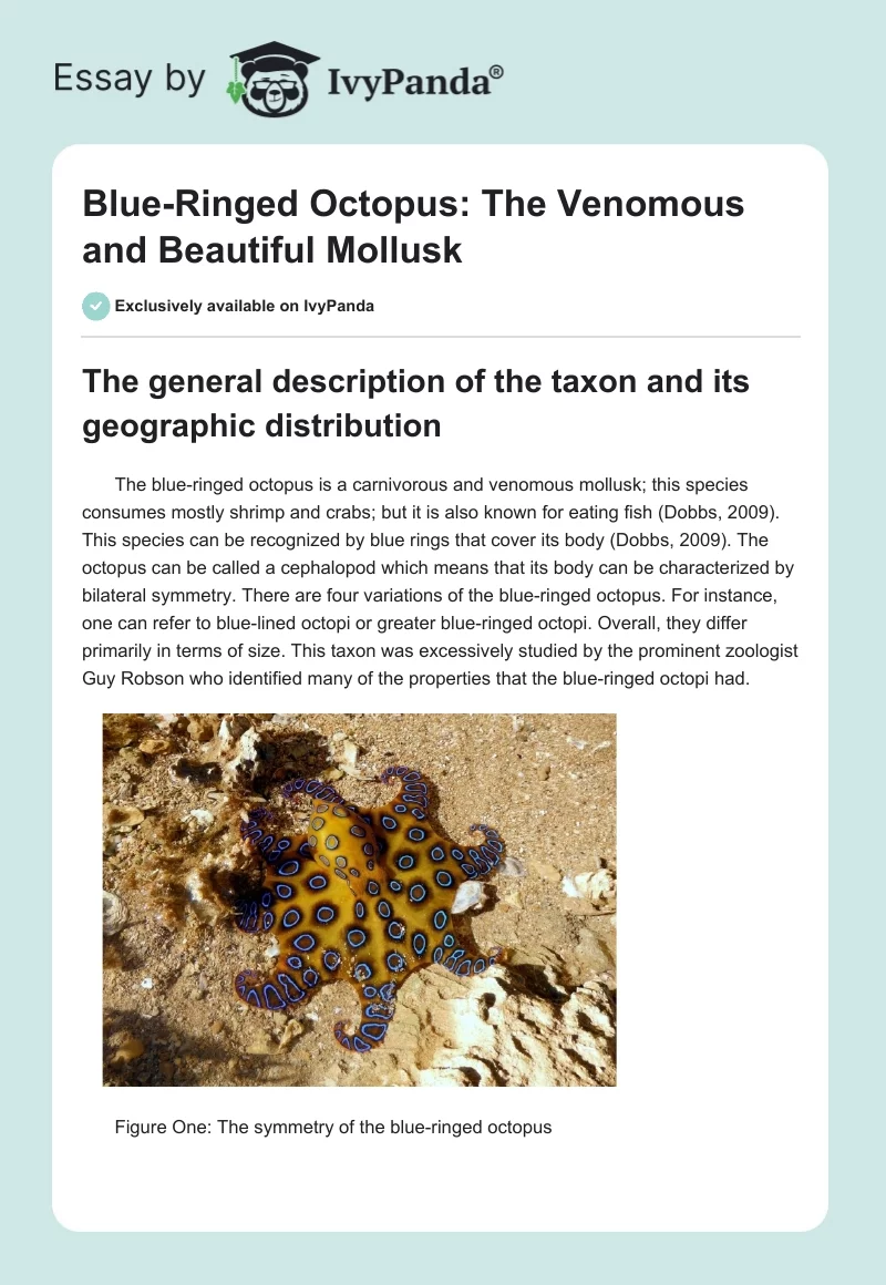 Blue-Ringed Octopus: The Venomous and Beautiful Mollusk. Page 1