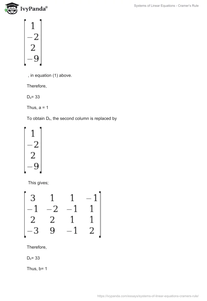 Systems of Linear Equations - Cramer’s Rule. Page 4