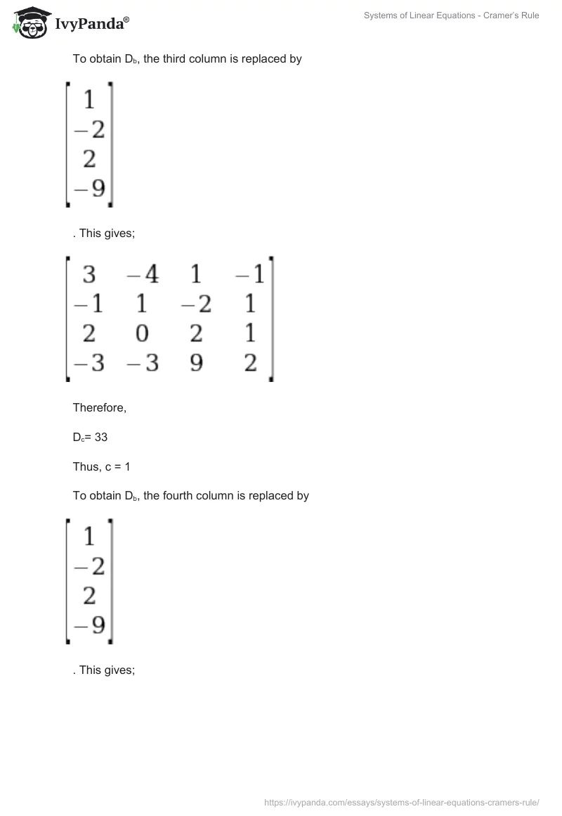 Systems of Linear Equations - Cramer’s Rule. Page 5