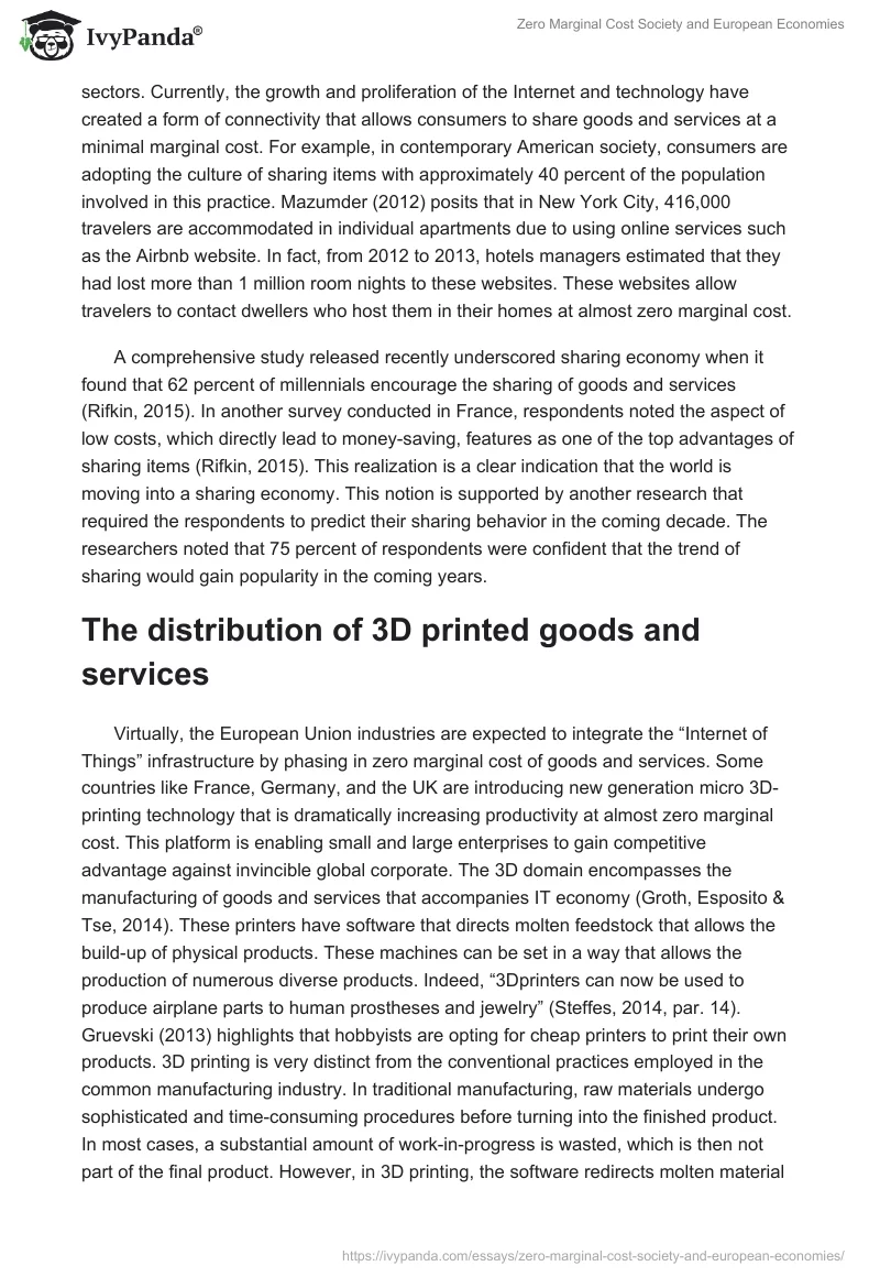 Zero Marginal Cost Society and European Economies. Page 5