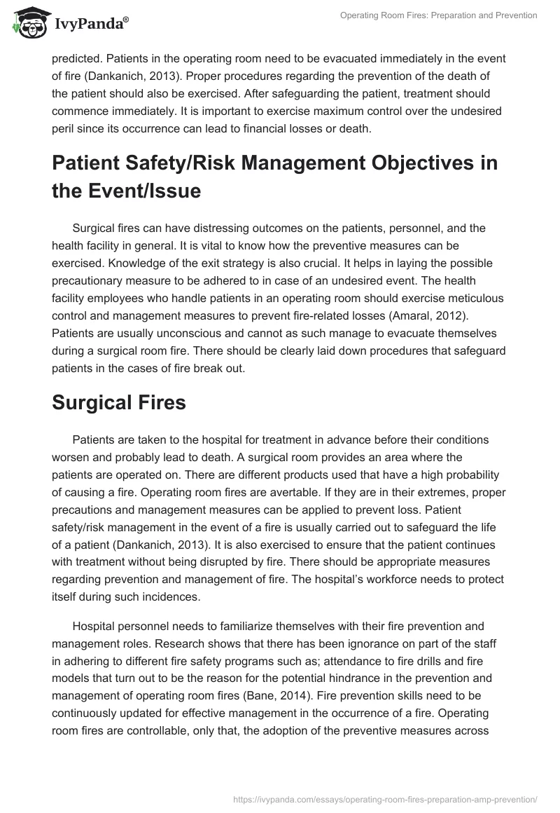 Operating Room Fires: Preparation and Prevention. Page 2