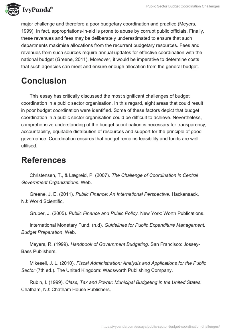Public Sector Budget Coordination Challenges. Page 5
