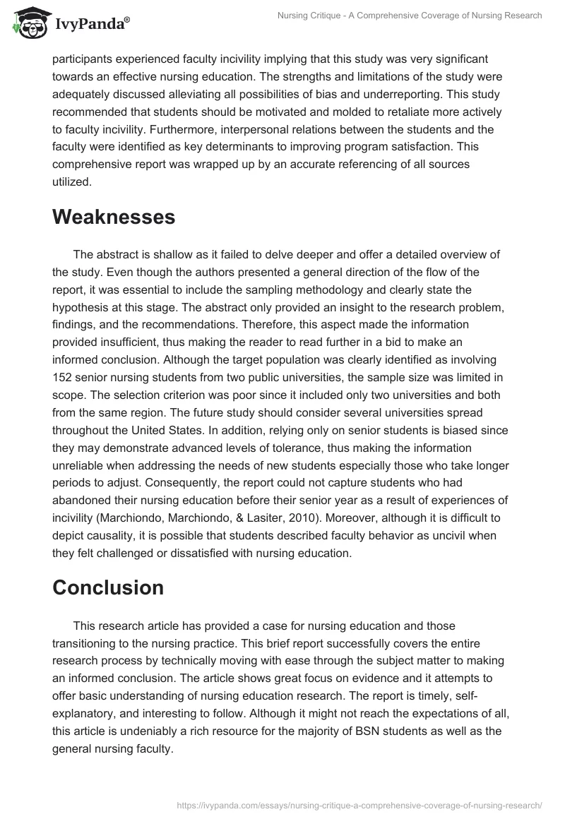 Nursing Critique - A Comprehensive Coverage of Nursing Research. Page 4