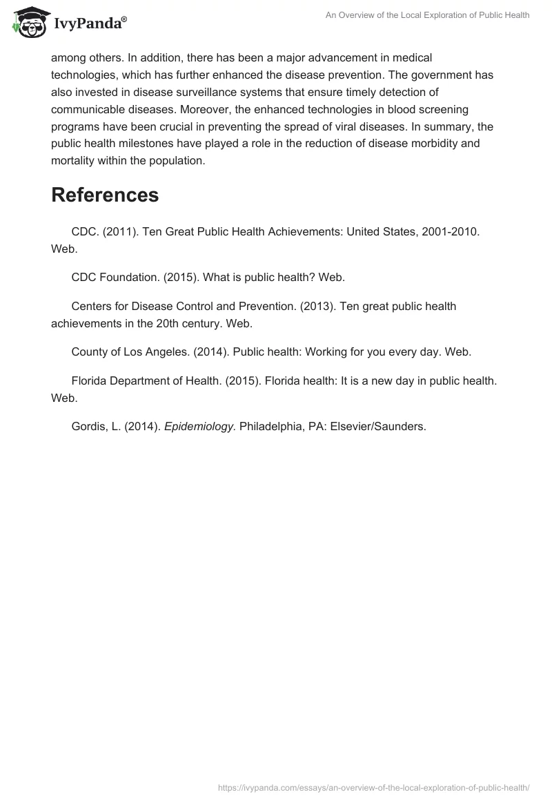 An Overview of the Local Exploration of Public Health. Page 3