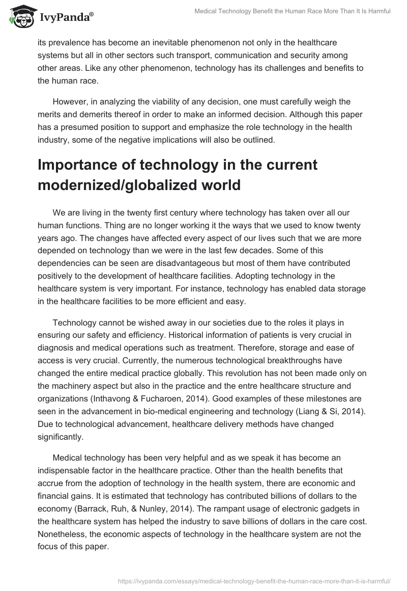 Medical Technology Benefit the Human Race More Than It Is Harmful. Page 2