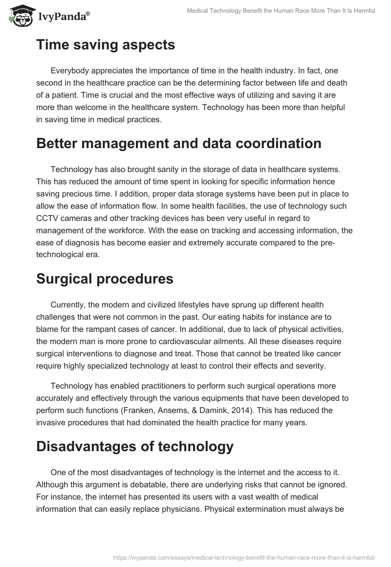 Medical Technology Benefit the Human Race More Than It Is Harmful. Page 3