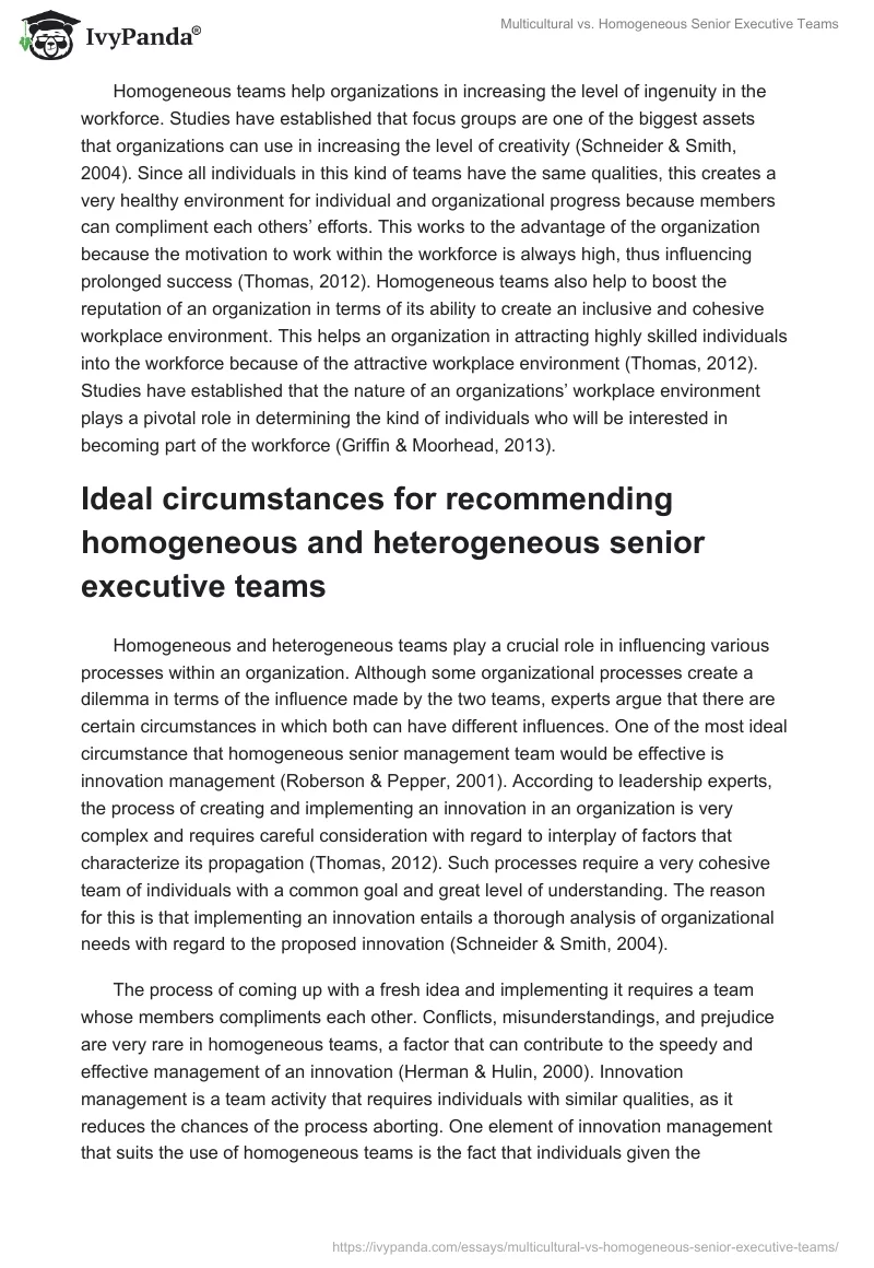 Multicultural vs. Homogeneous Senior Executive Teams. Page 5