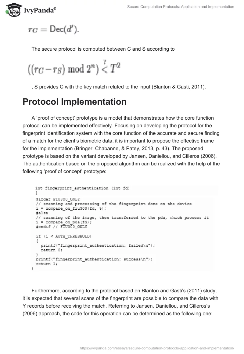 Secure Computation Protocols: Application and Implementation. Page 4