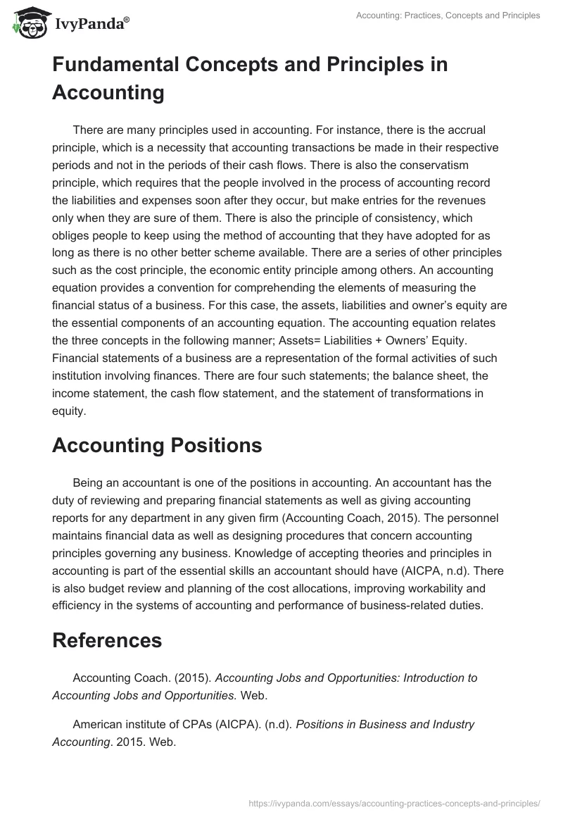 Accounting: Practices, Concepts and Principles. Page 2