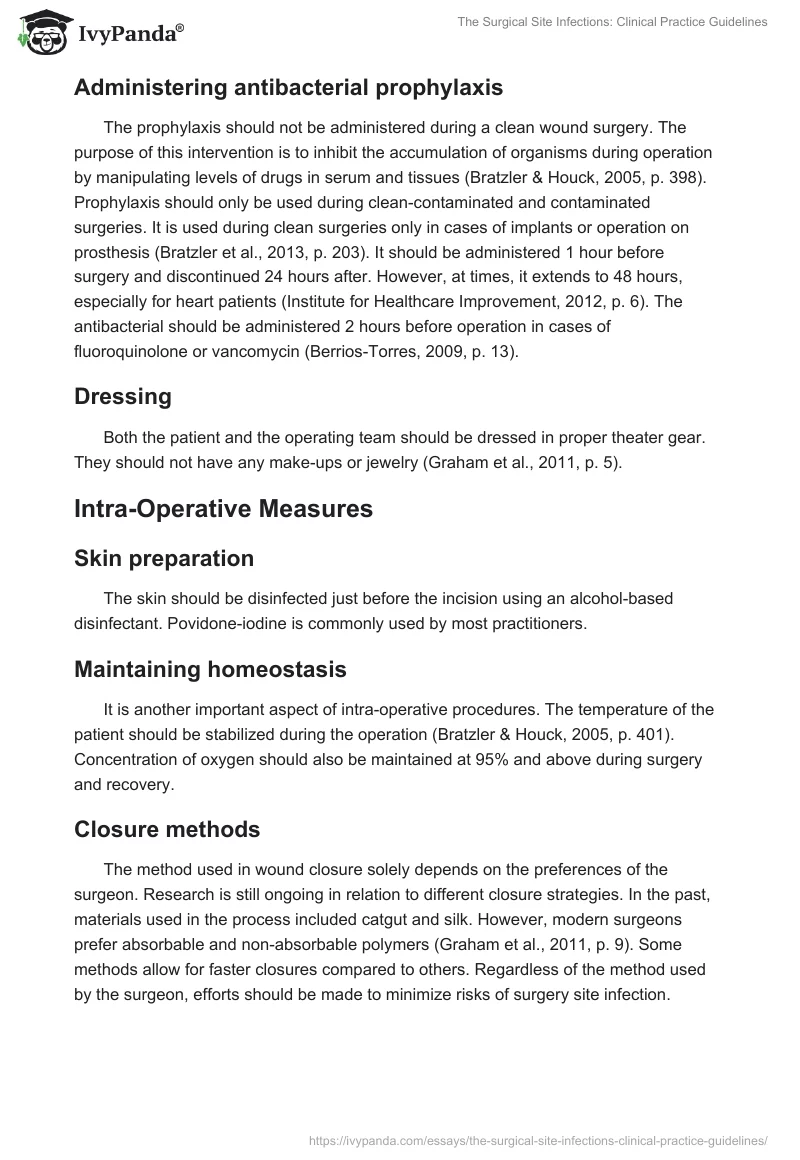 The Surgical Site Infections: Clinical Practice Guidelines. Page 5