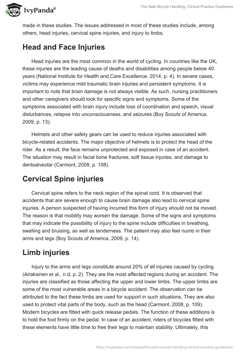 The Safe Bicycle Handling: Clinical Practice Guidelines. Page 3
