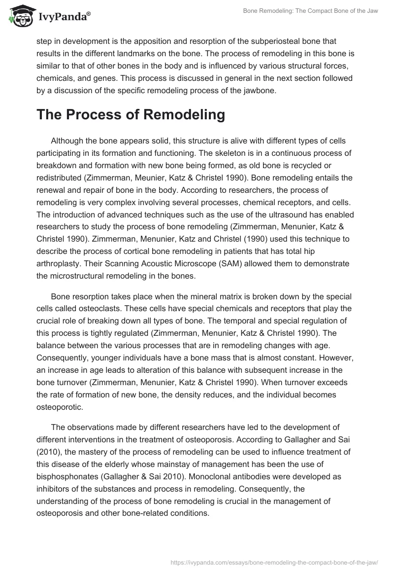 Bone Remodeling: The Compact Bone of the Jaw. Page 2