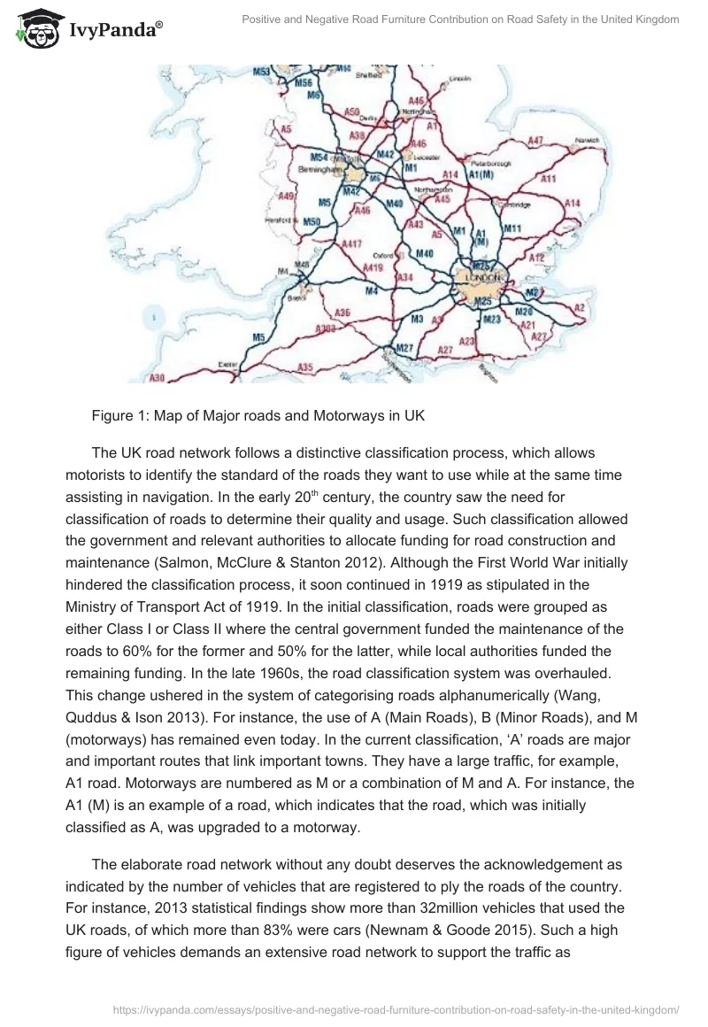 Positive and Negative Road Furniture Contribution on Road Safety in the United Kingdom. Page 3