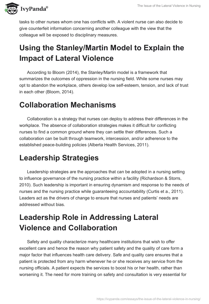 The Issue of the Lateral Violence in Nursing. Page 3