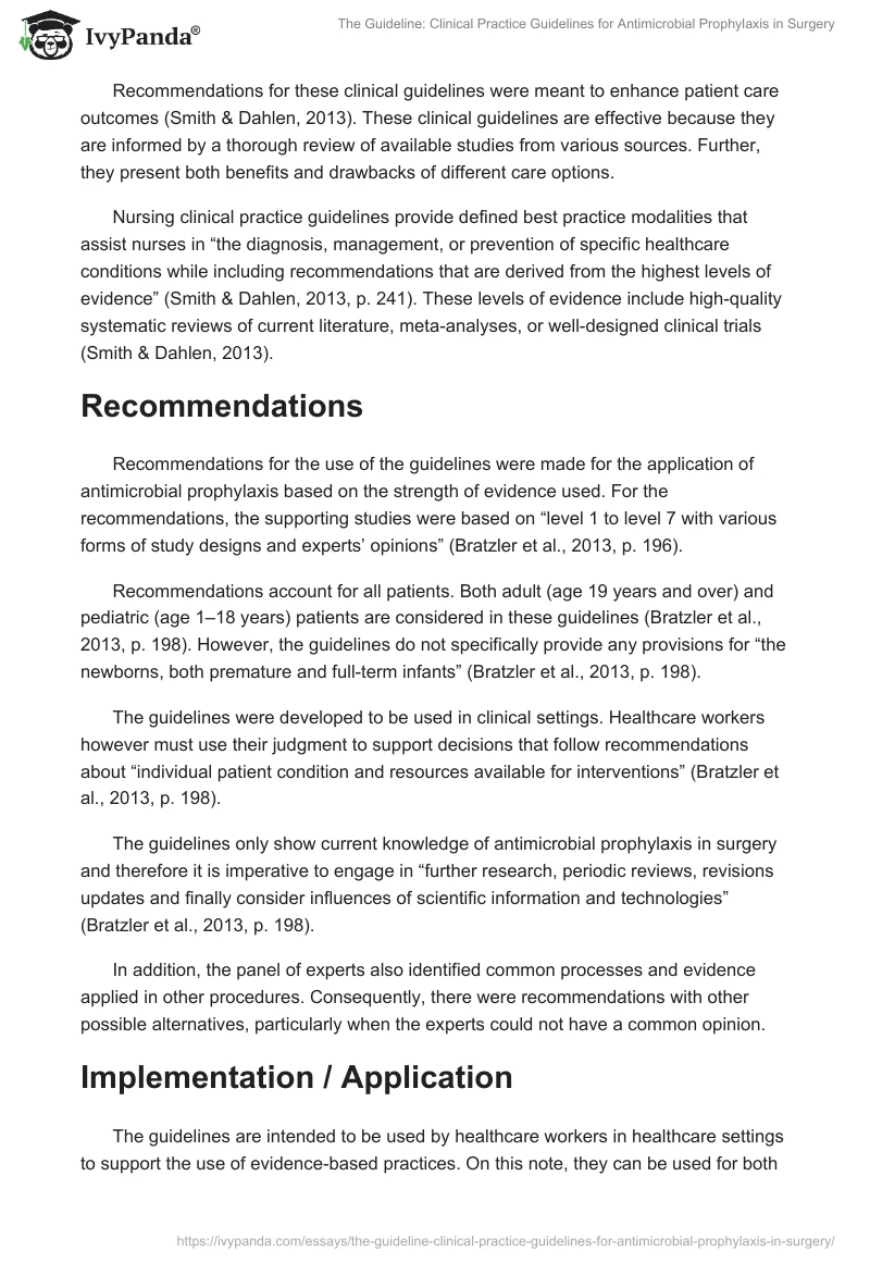The Guideline: Clinical Practice Guidelines for Antimicrobial Prophylaxis in Surgery. Page 4