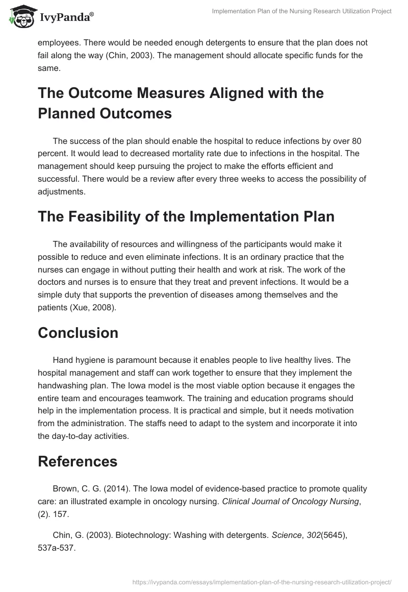 Implementation Plan of the Nursing Research Utilization Project. Page 3