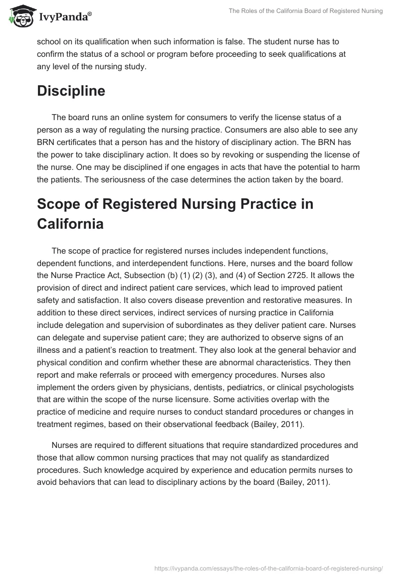 The Roles of the California Board of Registered Nursing. Page 3