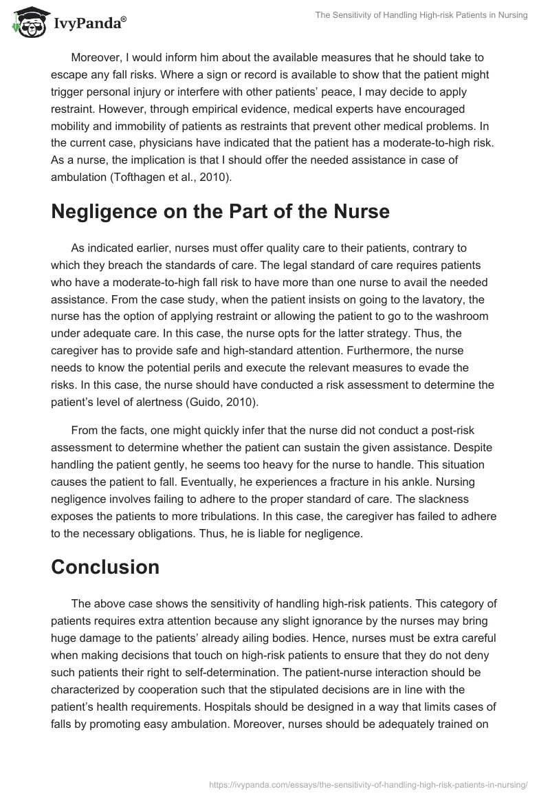 The Sensitivity of Handling High-risk Patients in Nursing. Page 3