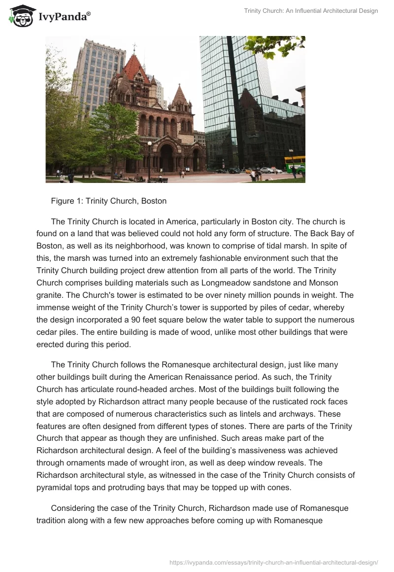 Trinity Church: An Influential Architectural Design. Page 2