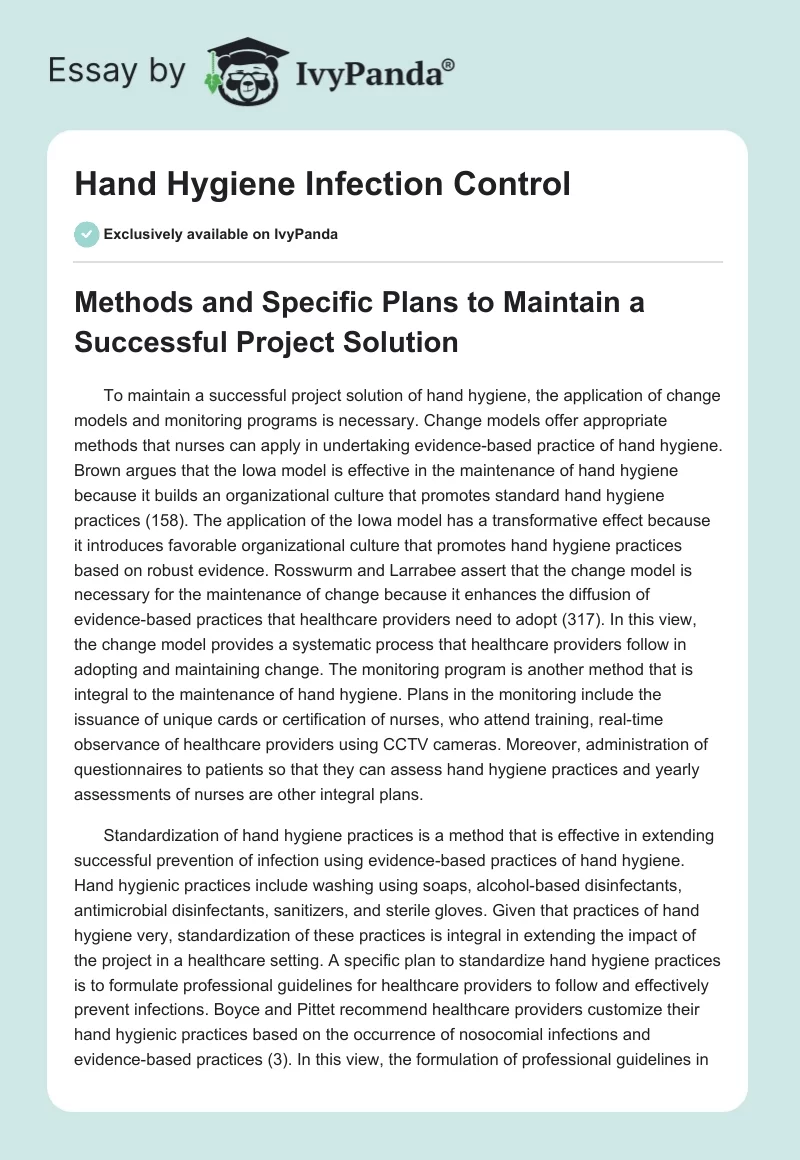 Hand Hygiene Infection Control. Page 1