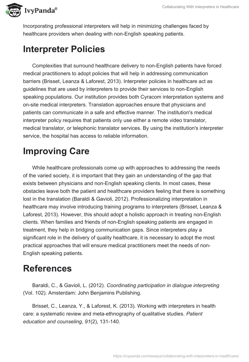 Collaborating With Interpreters in Healthcare. Page 2