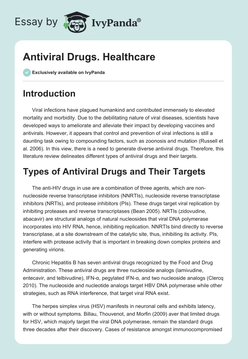 Antiviral Drugs. Healthcare. Page 1
