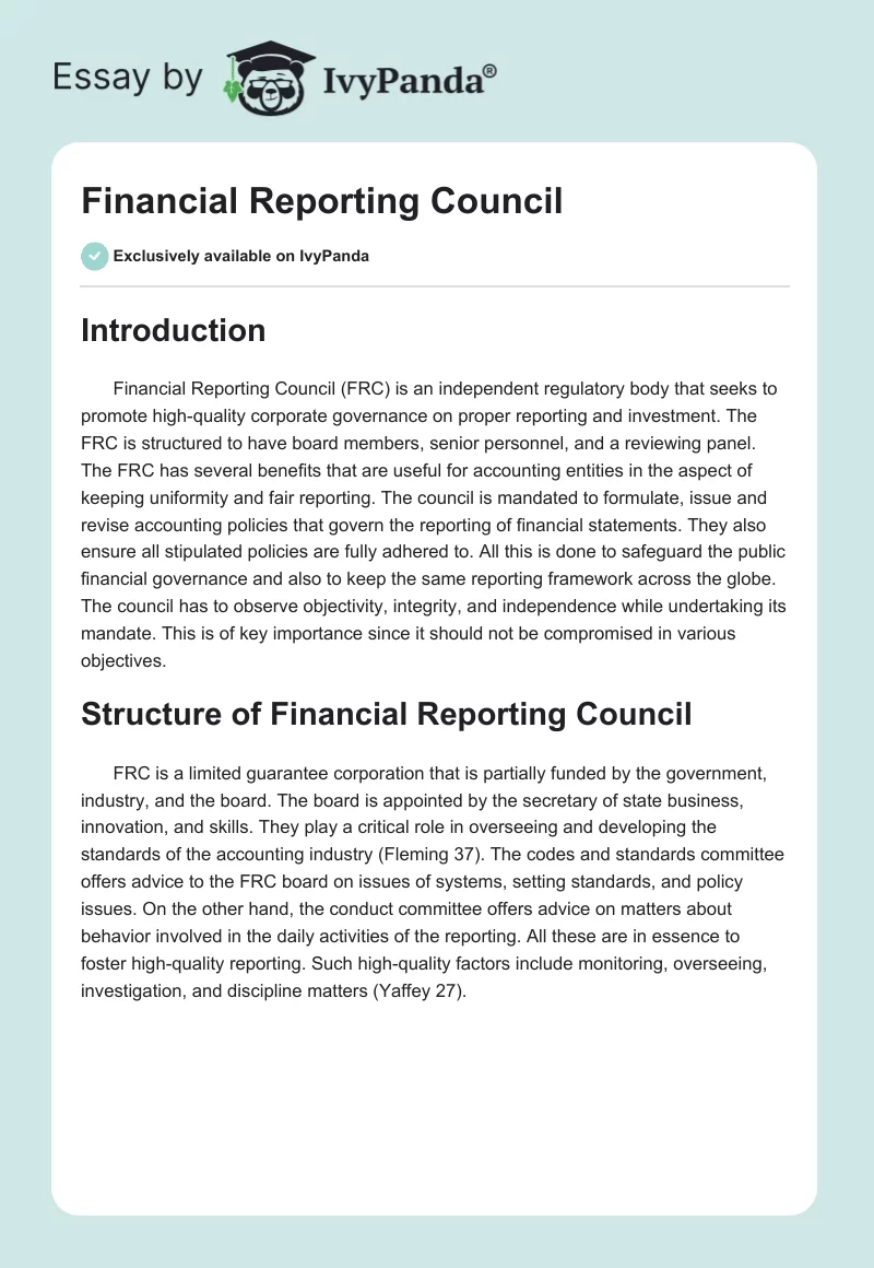 Financial Reporting Council. Page 1