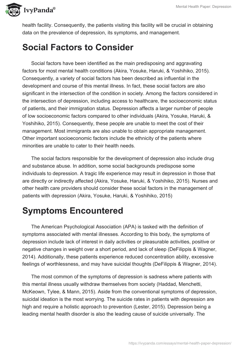 Mental Health Paper: Depression. Page 2