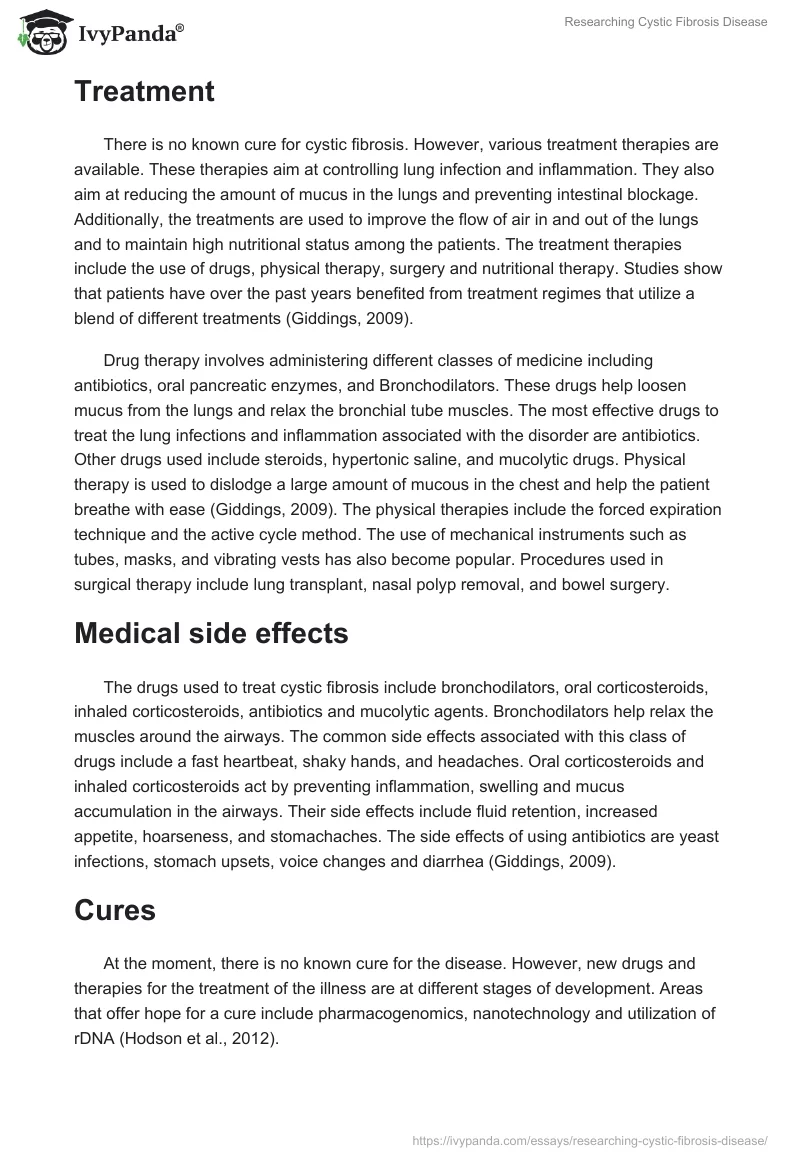 Researching Cystic Fibrosis Disease. Page 2