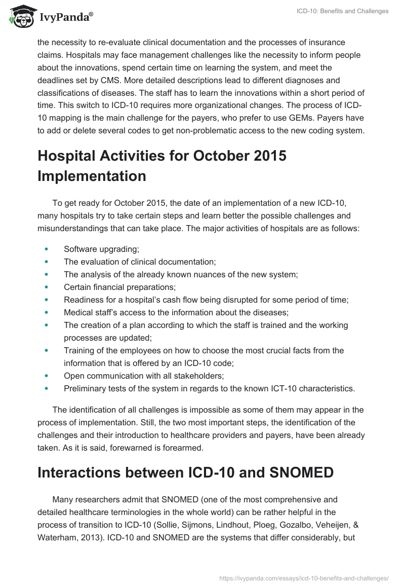 ICD-10: Benefits and Challenges. Page 2