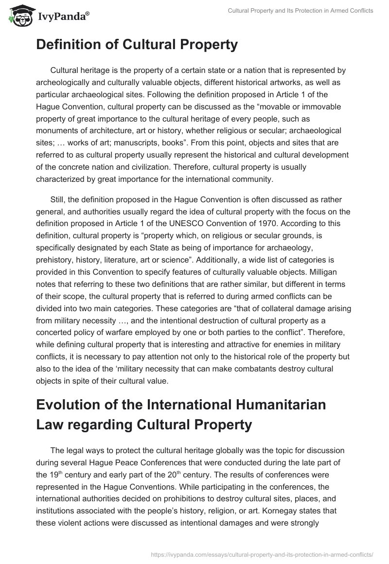 Cultural Property and Its Protection in Armed Conflicts. Page 2