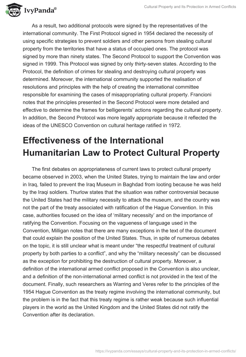 Cultural Property and Its Protection in Armed Conflicts. Page 4