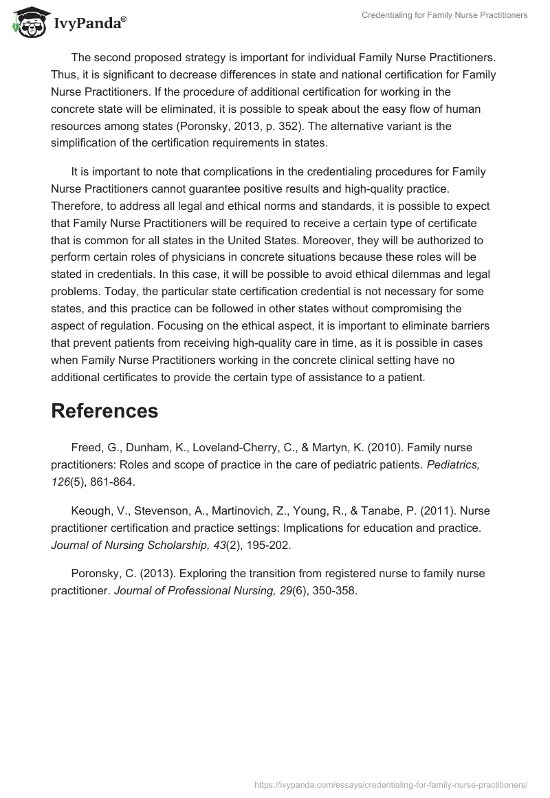 Credentialing for Family Nurse Practitioners. Page 2