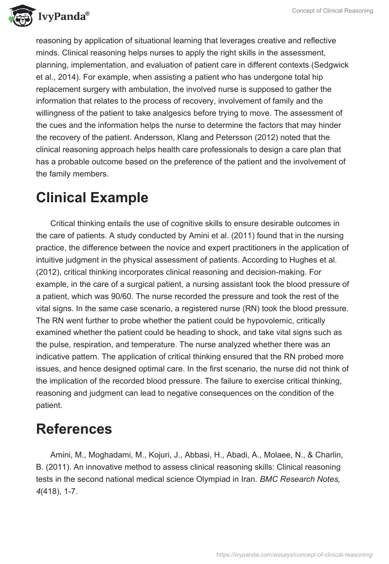 Concept of Clinical Reasoning. Page 2