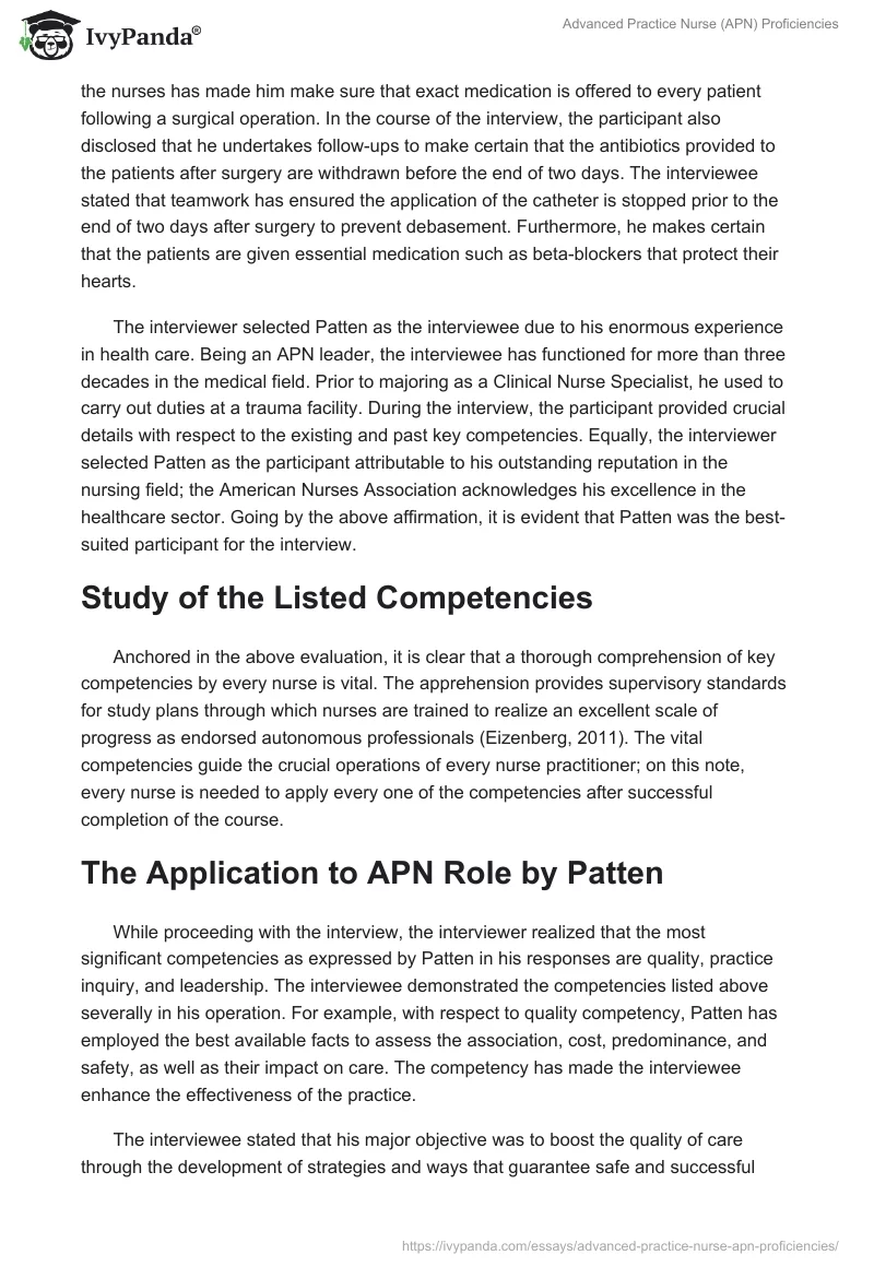 Advanced Practice Nurse (APN) Proficiencies. Page 3