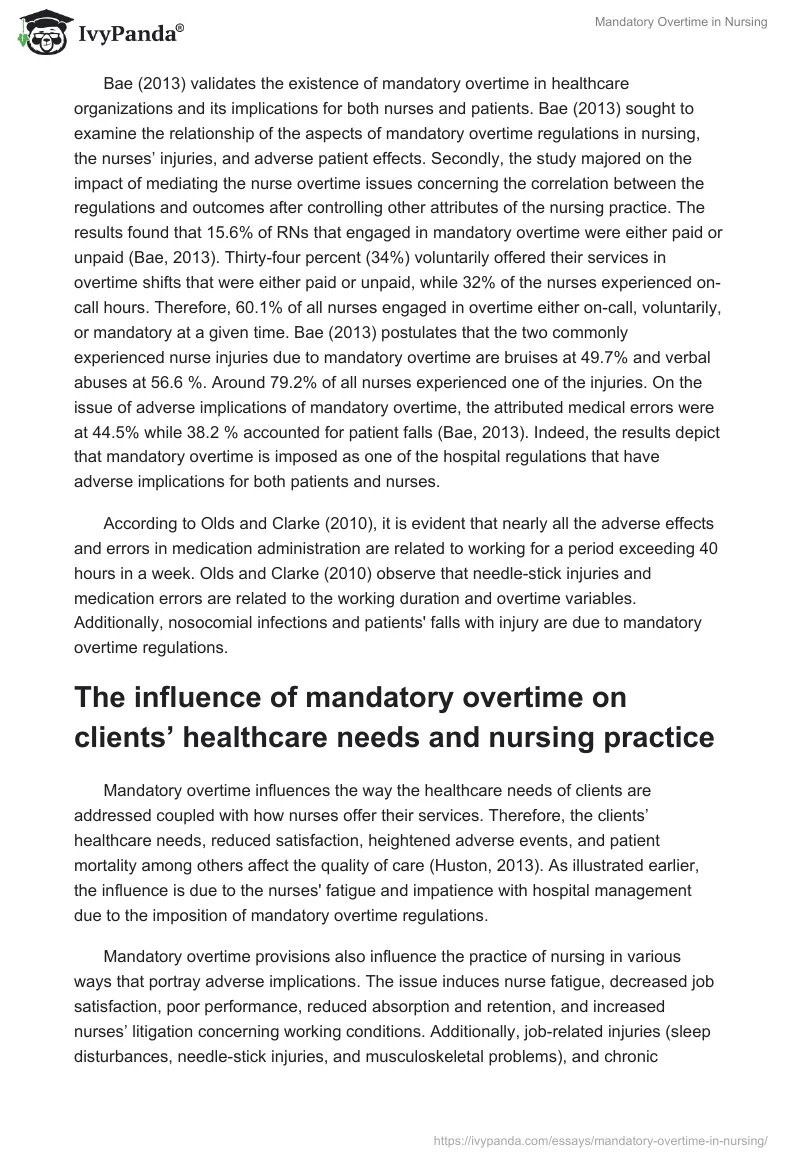 Mandatory Overtime in Nursing. Page 4