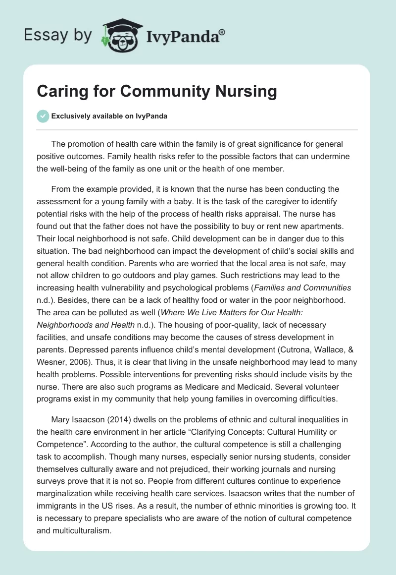 Caring for Community Nursing. Page 1