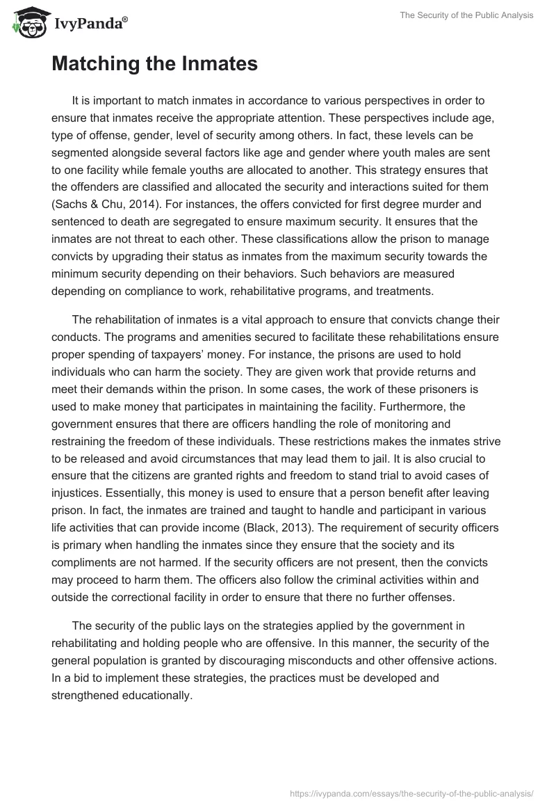 The Security of the Public Analysis. Page 2