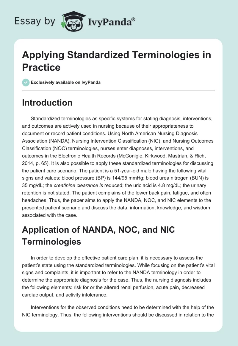 Applying Standardized Terminologies in Practice. Page 1