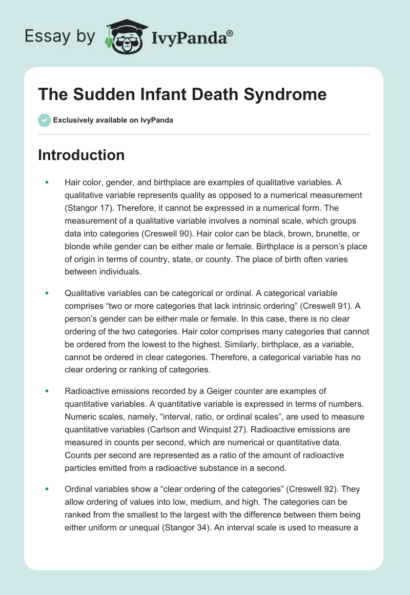 The Sudden Infant Death Syndrome. Page 1