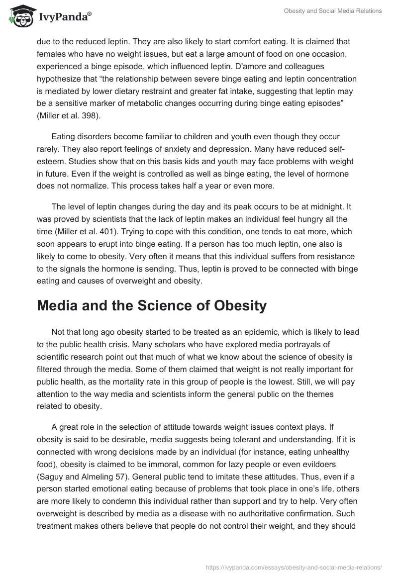 Obesity and Social Media Relations. Page 3