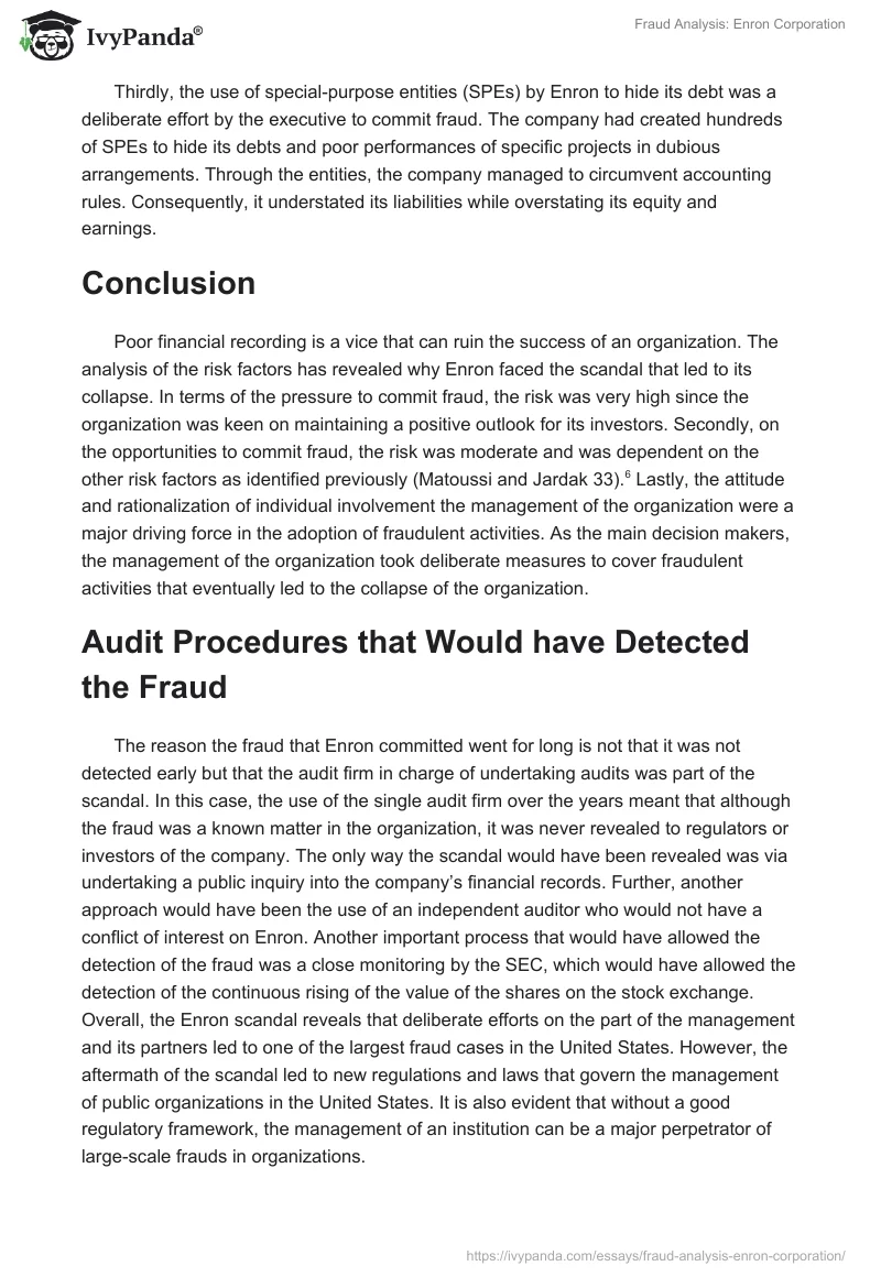 Fraud Analysis: Enron Corporation. Page 4