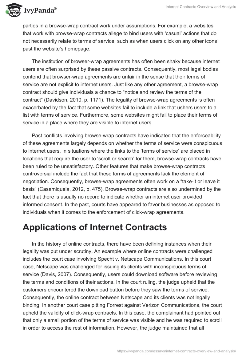 Internet Contracts Overview and Analysis. Page 3